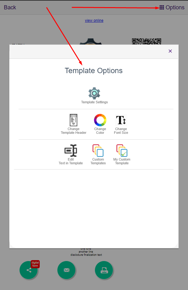 auto repair invoice template settings